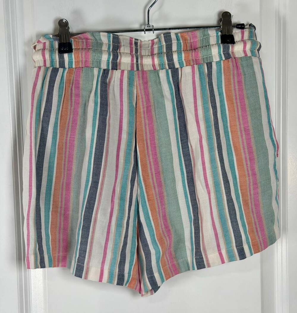 Cupshe Bright Tide Striped Drawstring Beach Shorts - Picture 6 of 9